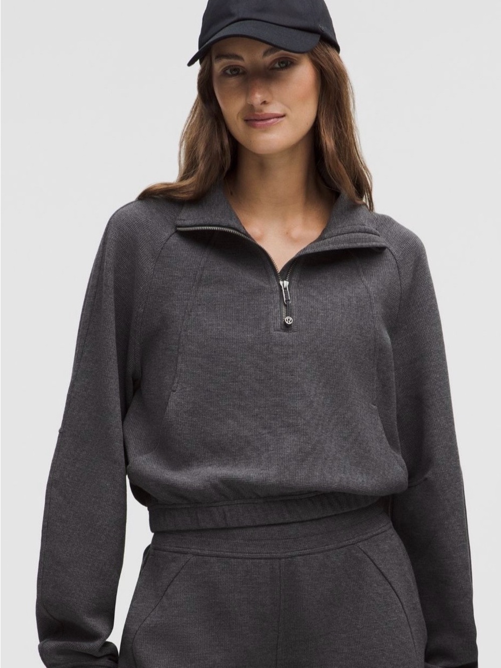 lululemon Cropped Funnel Neck 1/2 Zip Scuba Waffle
